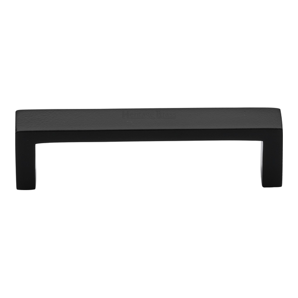 C4520 101-BKMT • 101 x 110 x 28mm • Matt Black • Heritage Brass Wide Metro Cabinet Pull Handle